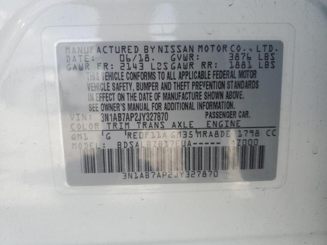 2018 NISSAN SENTRA S 3N1AB7AP2JY327870