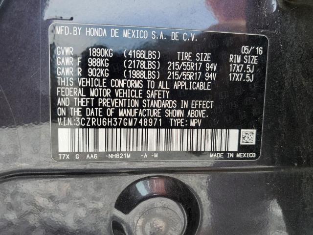 2016 HONDA HR-V LX 3CZRU6H37GM748971