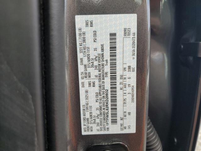 2024 FORD F150 LARIA 1FTFW5L82RKD20932