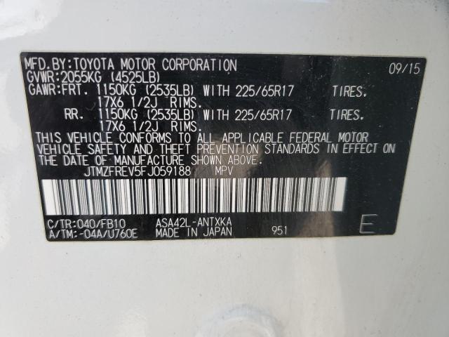 2015 TOYOTA RAV4 LE JTMZFREV5FJ059188