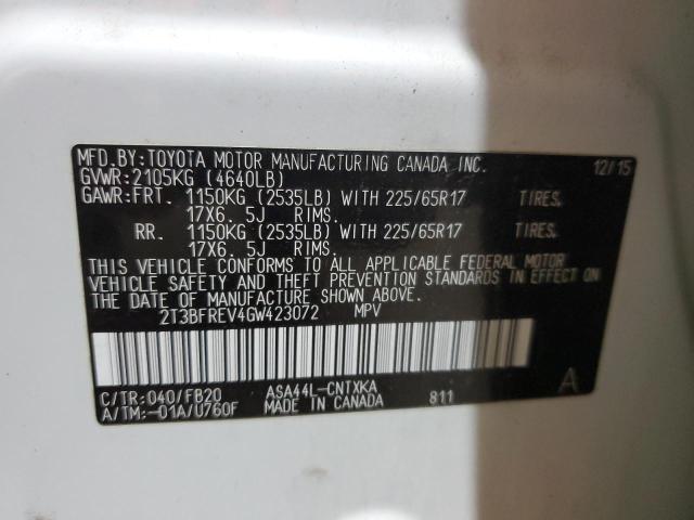 2016 TOYOTA RAV4 LE - 2T3BFREV4GW423072