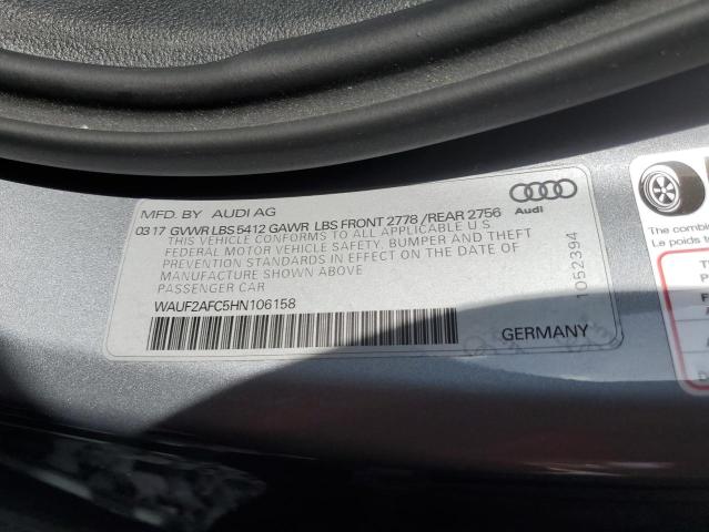 2017 AUDI A6 PREMIUM PLUS WAUF2AFC5HN106158