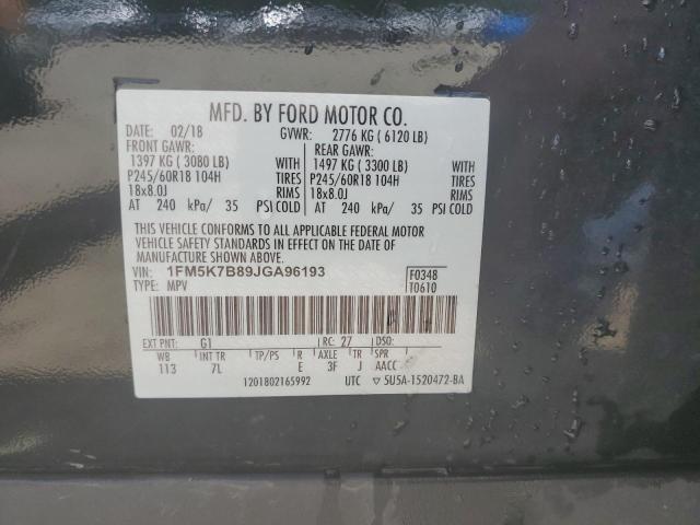 2018 FORD EXPLORER 1FM5K7B89JGA96193