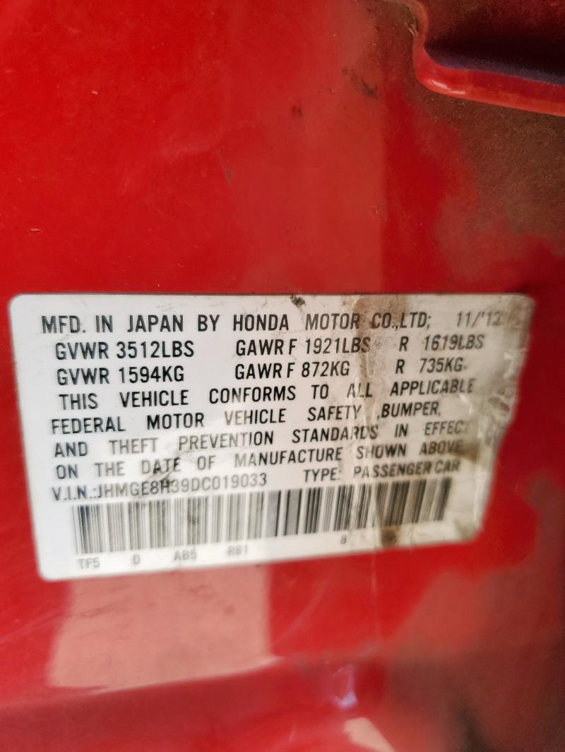 2013 HONDA FIT - JHMGE8H39DC019033