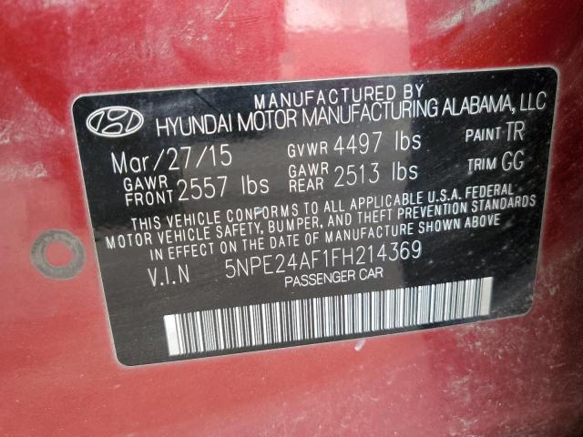 2015 HYUNDAI SONATA SE 5NPE24AF1FH214369