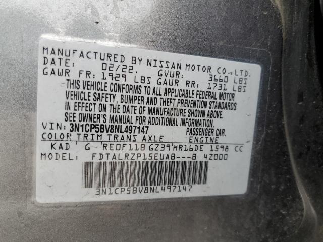 2022 NISSAN KICKS S 3N1CP5BV8NL497147