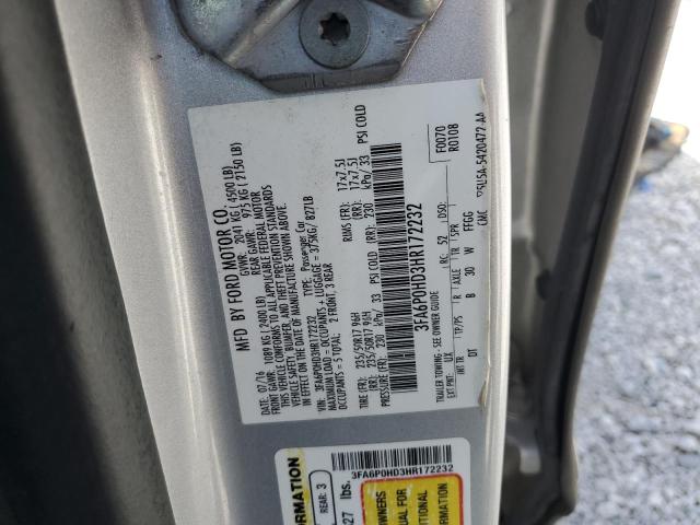 2017 FORD FUSION SE 3FA6P0HD3HR172232