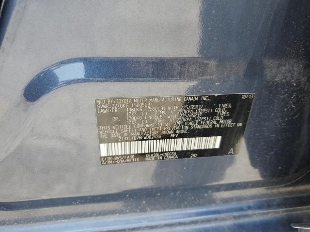 2014 TOYOTA RAV4 EV - 2T3YL4DV6EW002426