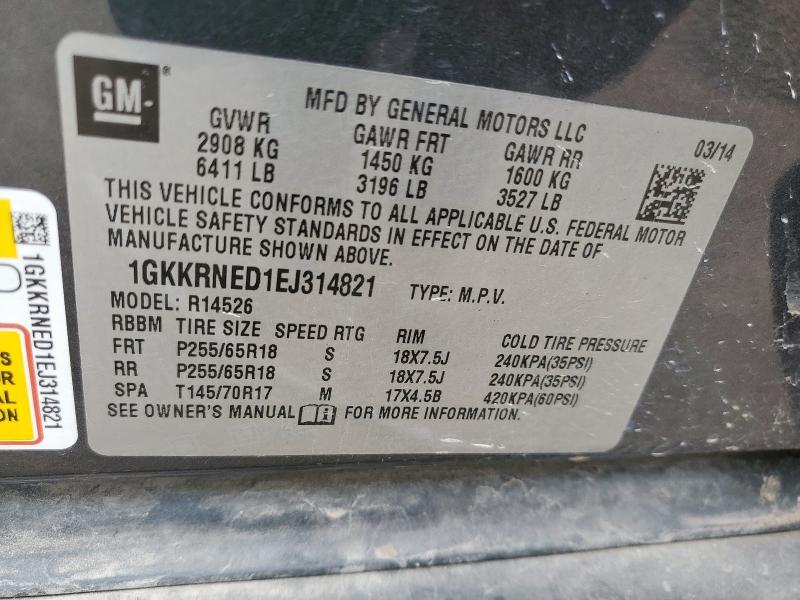 2014 GMC ACADIA SLE - 1GKKRNED1EJ314821