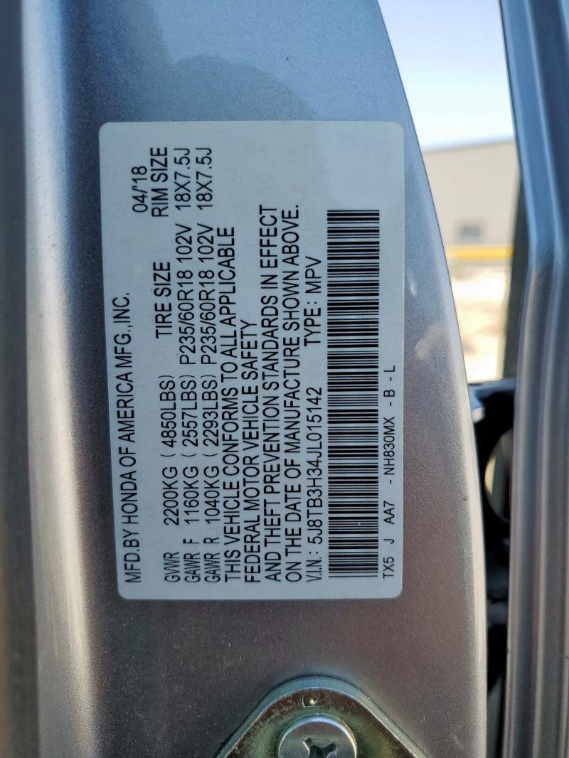 2018 ACURA RDX 5J8TB3H34JL015142