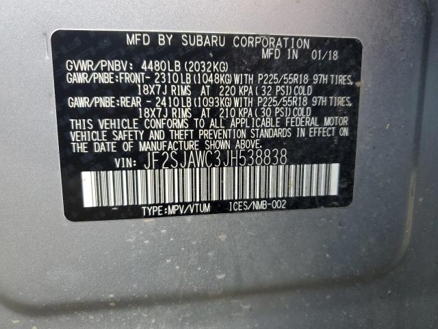 2018 SUBARU FORESTER 2 JF2SJAWC3JH538838