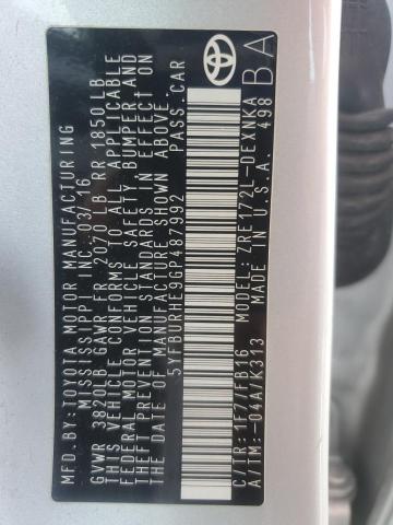 2016 TOYOTA COROLLA L - 5YFBURHE9GP487992