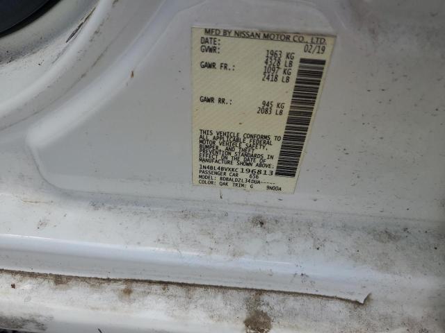 2019 NISSAN ALTIMA S 1N4BL4BVXKC196813
