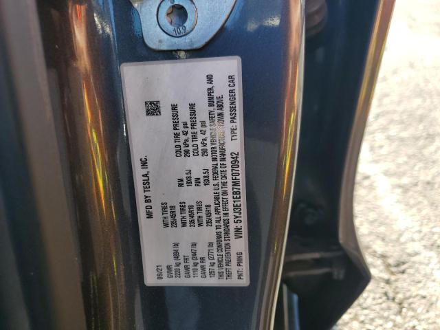 2021 TESLA MODEL 3 5YJ3E1EB7MF070942