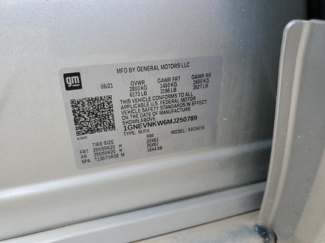 2021 CHEVROLET TRAVERSE H 1GNEVNKW6MJ250789