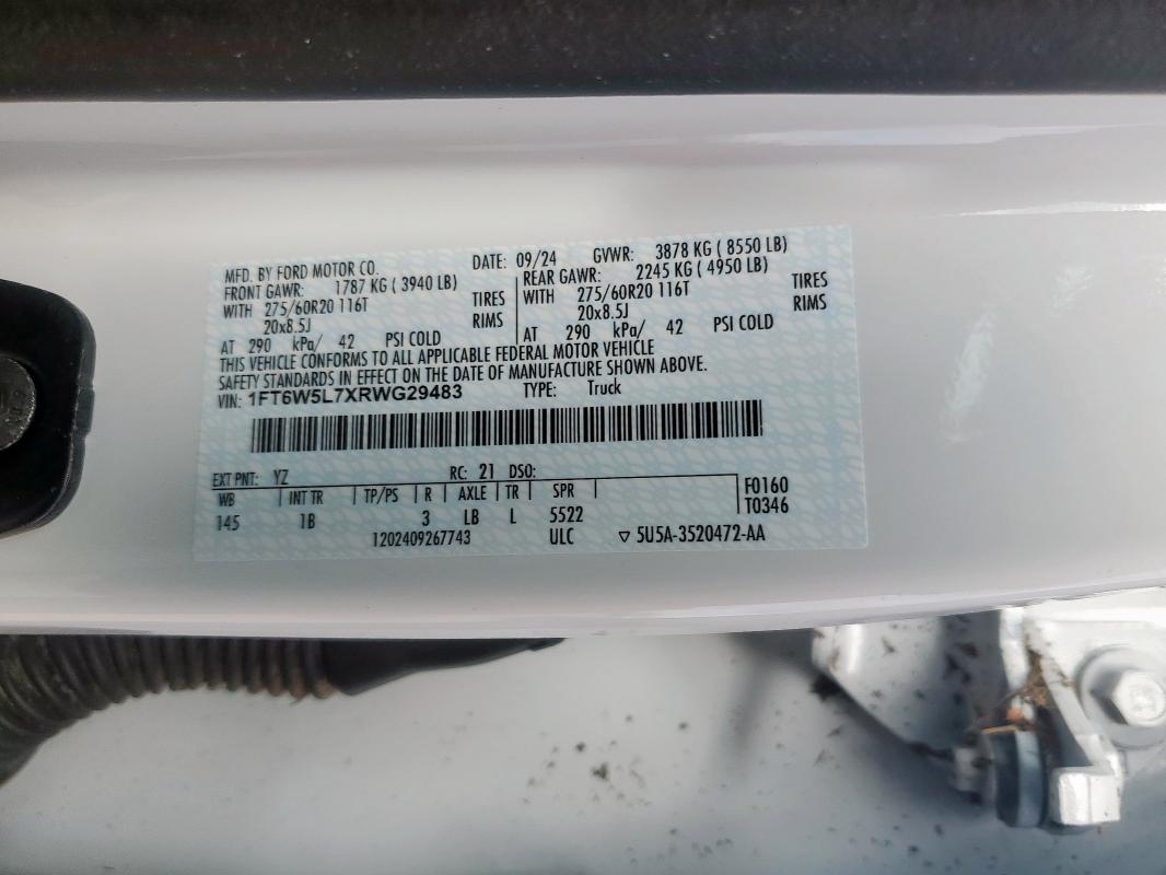 2024 FORD F150 LIGHT 1FT6W5L7XRWG29483