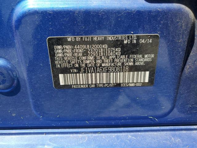 2015 SUBARU WRX JF1VA1A6XF9808118