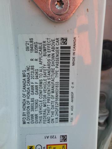 2022 HONDA CIVIC SPOR - 2HGFE2F56NH531833