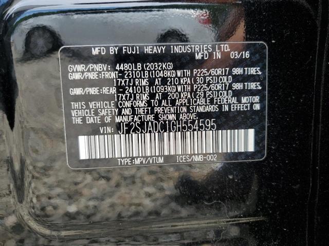 2016 SUBARU FORESTER 2 JF2SJADC1GH554595
