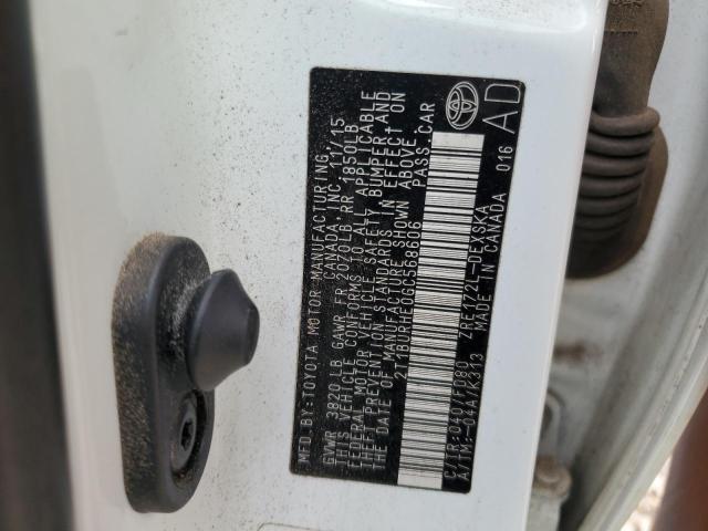 2016 TOYOTA COROLLA L 2T1BURHE0GC568606