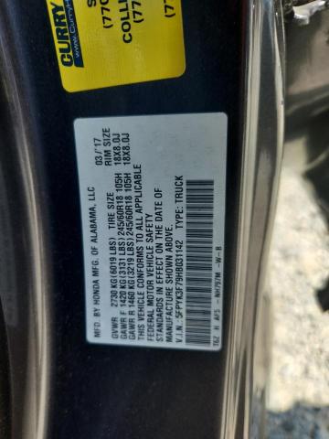 2017 HONDA RIDGELINE 5FPYK3F79HB031142