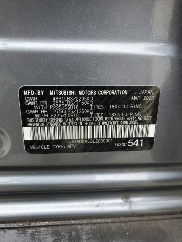 2020 MITSUBISHI OUTLANDER JA4AD2A33LZ039091