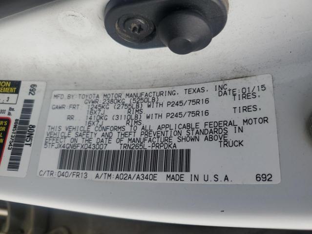 2015 TOYOTA TACOMA DOUBLE CAB PRERUNNER 5TFJX4GN6FX043007