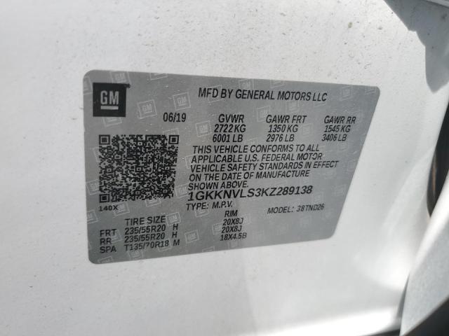 2019 GMC ACADIA ALL 1GKKNVLS3KZ289138