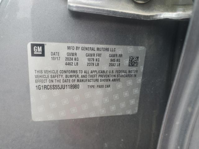 2018 CHEVROLET VOLT LT 1G1RC6S55JU118980