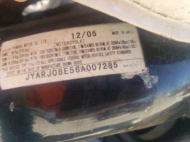 2006 YAMAHA FZ6 S JYARJ08E56A007285