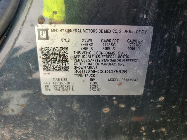 2018 GMC SIERRA K1500 SLT - 3GTU2NEC3JG475926