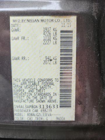 2016 NISSAN ALTIMA 2.5 - 1N4AL3AP8GN313633