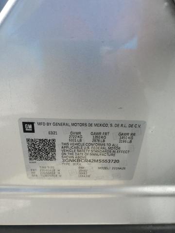 2021 CHEVROLET BLAZER 2LT 3GNKBCR42MS553720