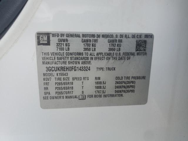 2015 CHEVROLET SILVERADO 3GCUKREH0FG143324