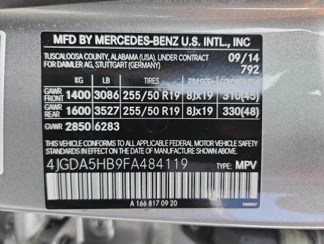 2015 MERCEDES-BENZ ML 350 4MA 4JGDA5HB9FA484119