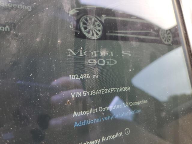 2015 TESLA MODEL S 5YJSA1E2XFF119089