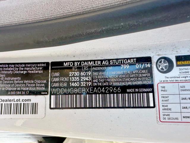 2014 MERCEDES-BENZ S 550 - WDDUG8CBXEA042966
