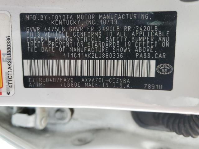 2020 TOYOTA CAMRY LE 4T1C11AK2LU880336