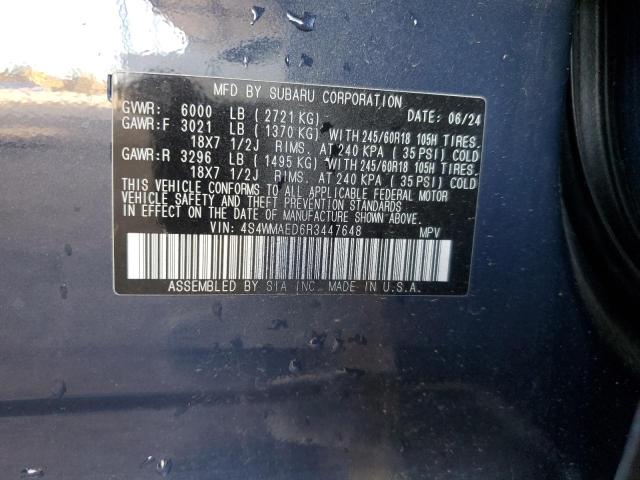 2024 SUBARU ASCENT PRE 4S4WMAED6R3447648