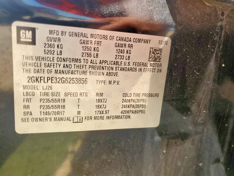 2016 GMC TERRAIN SL 2GKFLPE32G6253856