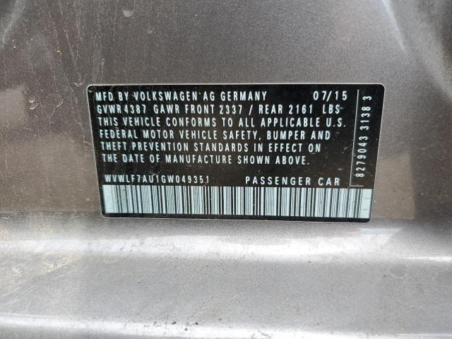 2016 VOLKSWAGEN GOLF R WVWLF7AU1GW049351