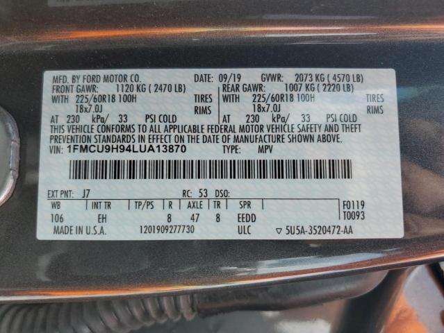 2020 FORD ESCAPE SEL - 1FMCU9H94LUA13870