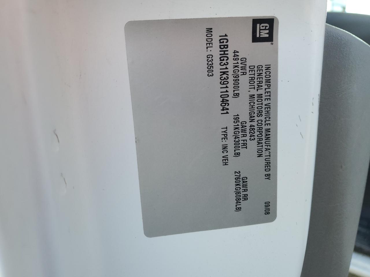 Lot #3270861452 2009 CHEVROLET EXPRESS G3