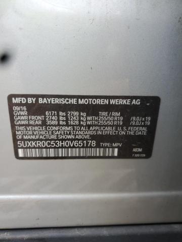 2017 BMW X5 XDRIVE3 5UXKR0C53H0V65178