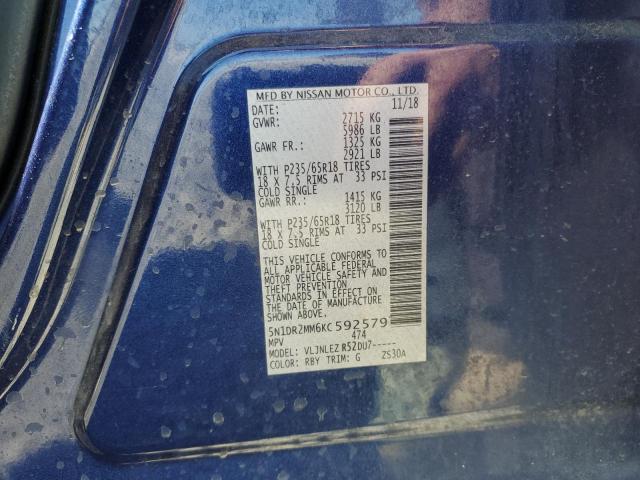 2019 NISSAN PATHFINDER 5N1DR2MM6KC592579