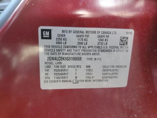 2016 CHEVROLET EQUINOX LT - 2GNALCEK8G6166668