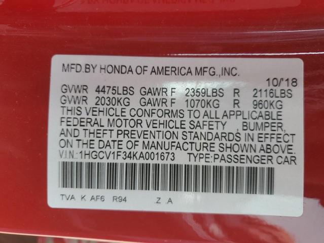 2019 HONDA ACCORD SPO - 1HGCV1F34KA001673