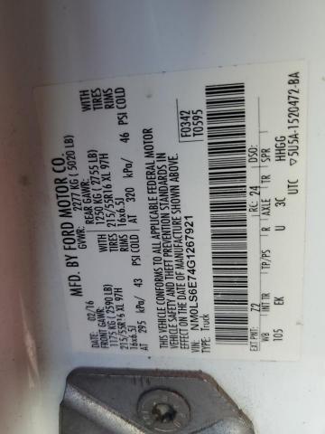 2016 FORD TRANSIT CO NM0LS6E74G1267921