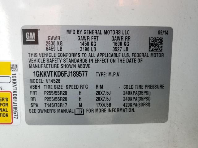 2015 GMC ACADIA DEN 1GKKVTKD6FJ189577