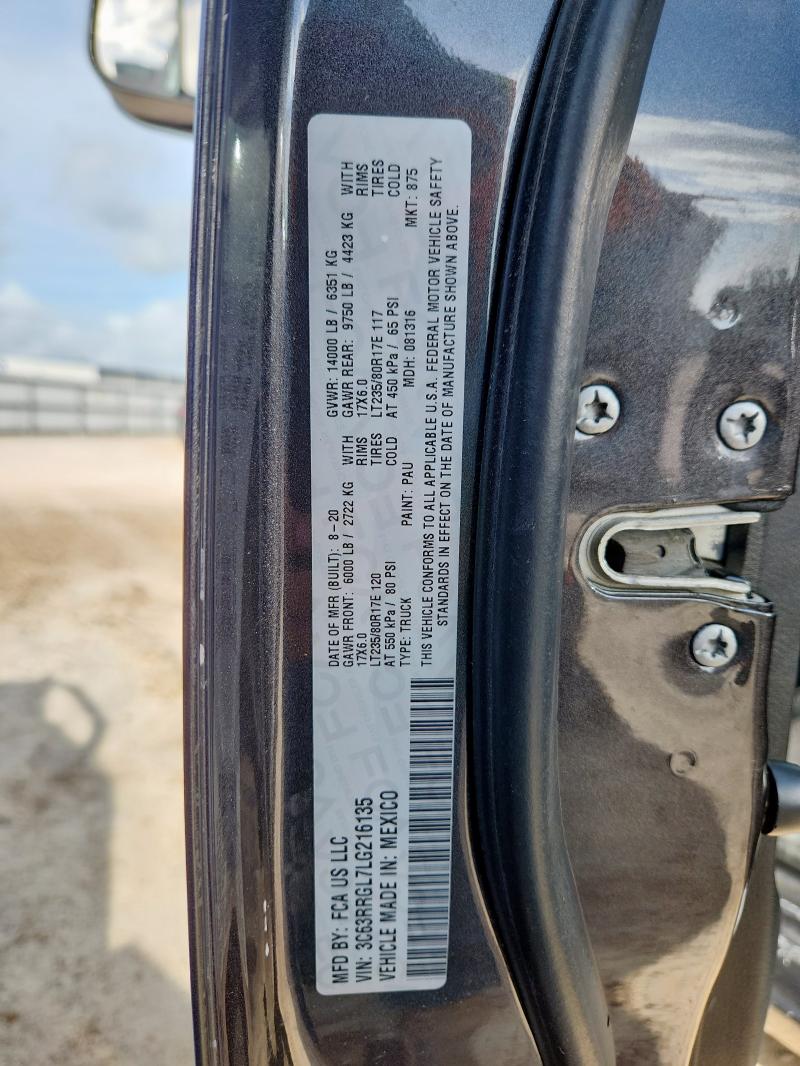 2020 RAM 3500 TRADE 3C63RRGL7LG216135